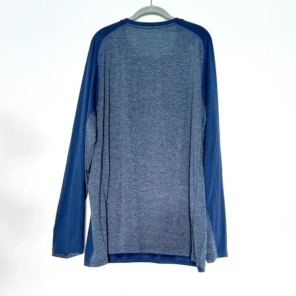 Eddie Bauer Long Sleeve Navy Blue Moisture Wicking Long Sleeve Tee Shirt - Picture 3 of 5